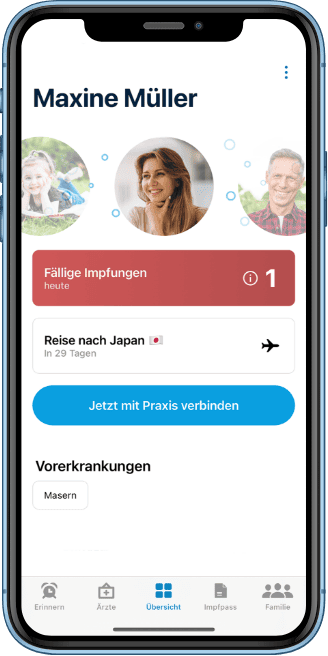 Ansicht der ImpfPassDE-App