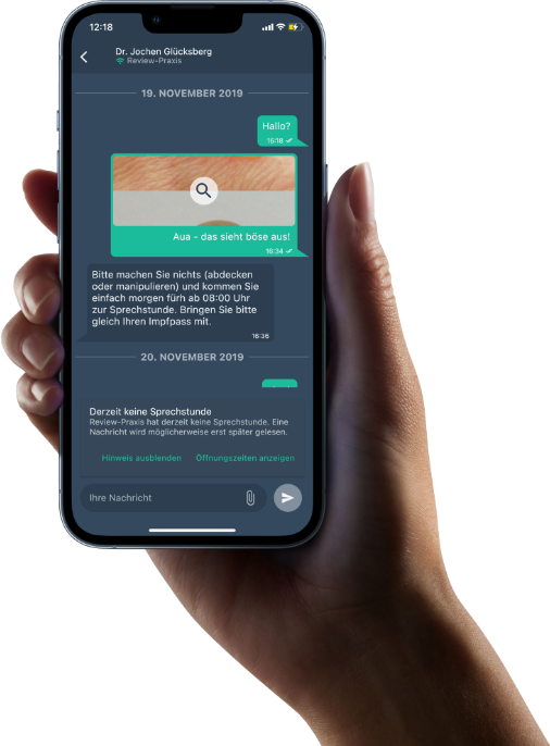 PatMed-App auf einem Smartphone